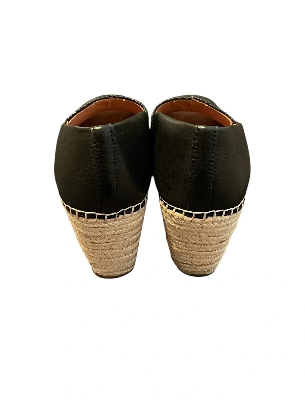 Gentle Souls Women’s Black Leather‎ Charli A-Line 2 Slip On Wedge Heels Size 8M